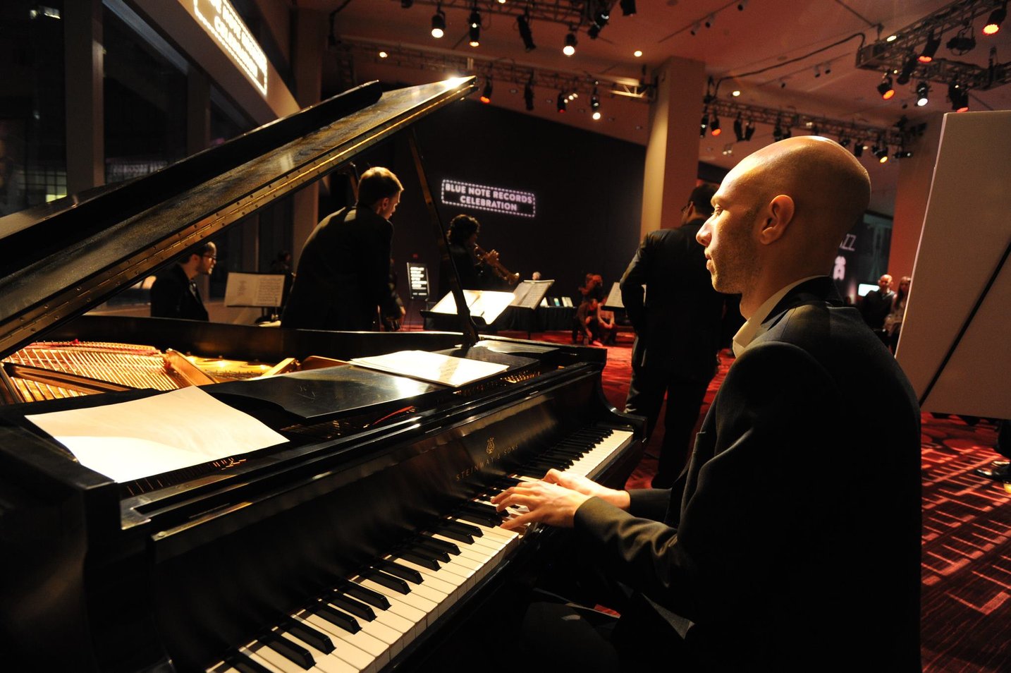 Piano teacher Floris Boere performing at a blue note records jazz event at Lincoln Center.