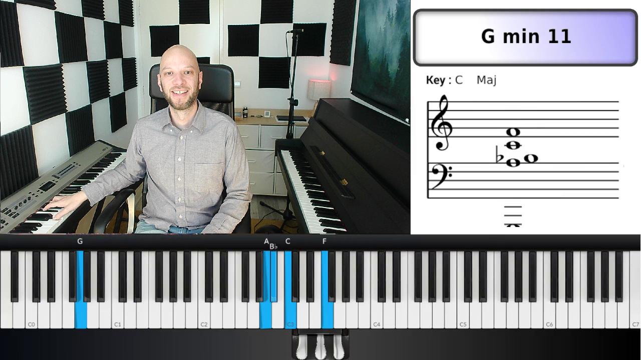 Adult student enjoying an online piano lesson on Zoom